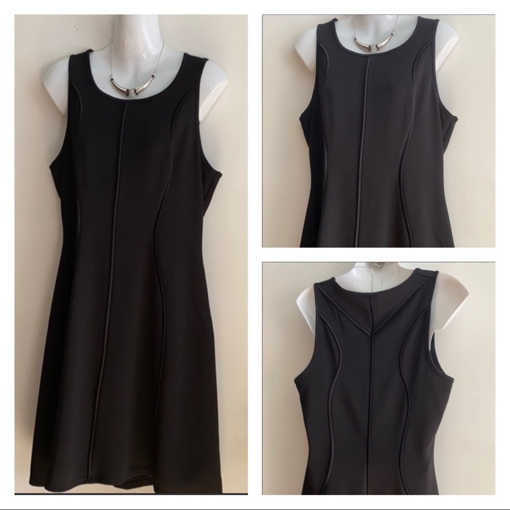 🍒 Black Fit & Flare Dress -Textured & Curvy